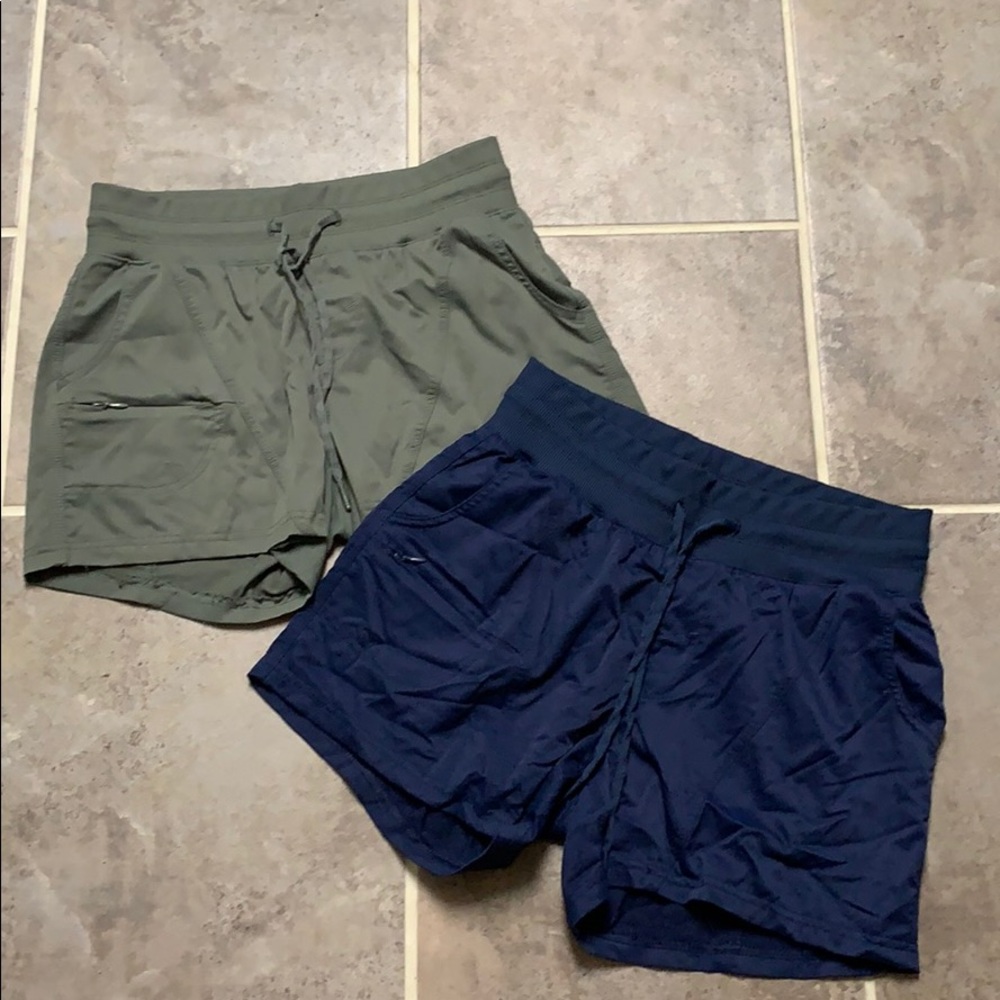 Navy and Army Green Athletic Shorts WITH pockets !